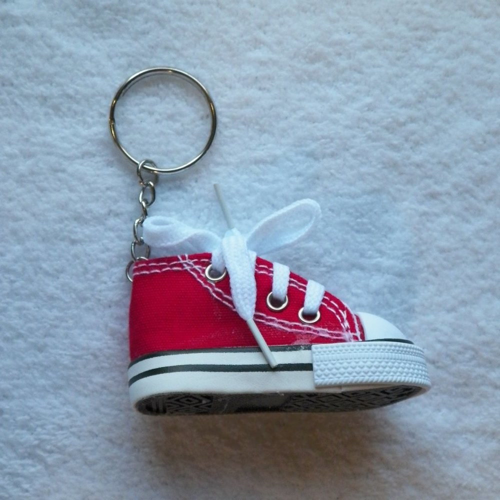 Red Sneaker Keyring Keychain Mini Hi Top